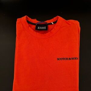 Scotch & Soda Orange Short Sleeve Logo Tee